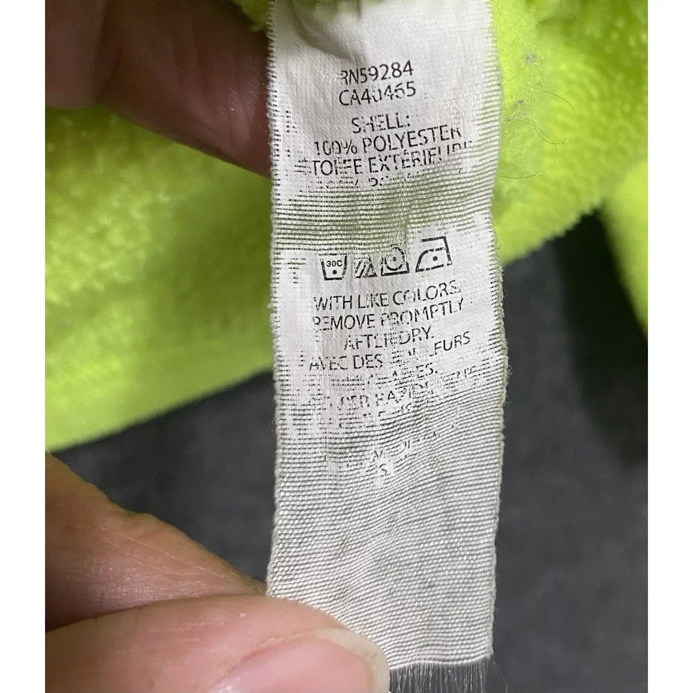 The Children's Place Boys Neon Yellow Fleece Jacket Size M 7/8 Full Zip